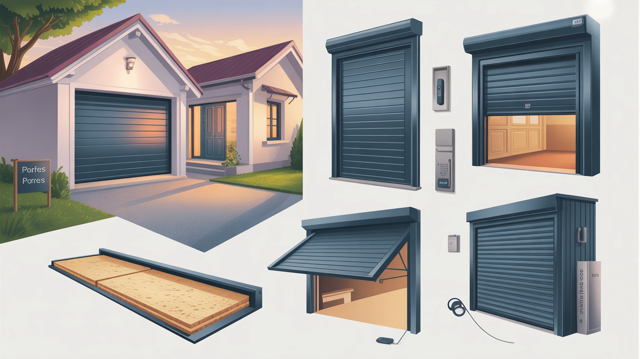 Portes de garage modernes avec volets roulants automatiques